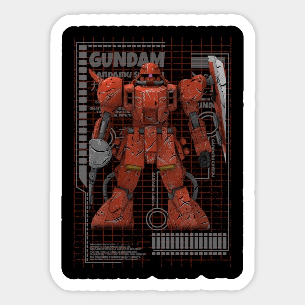 MS-06S Char's Zaku II Sticker by gblackid